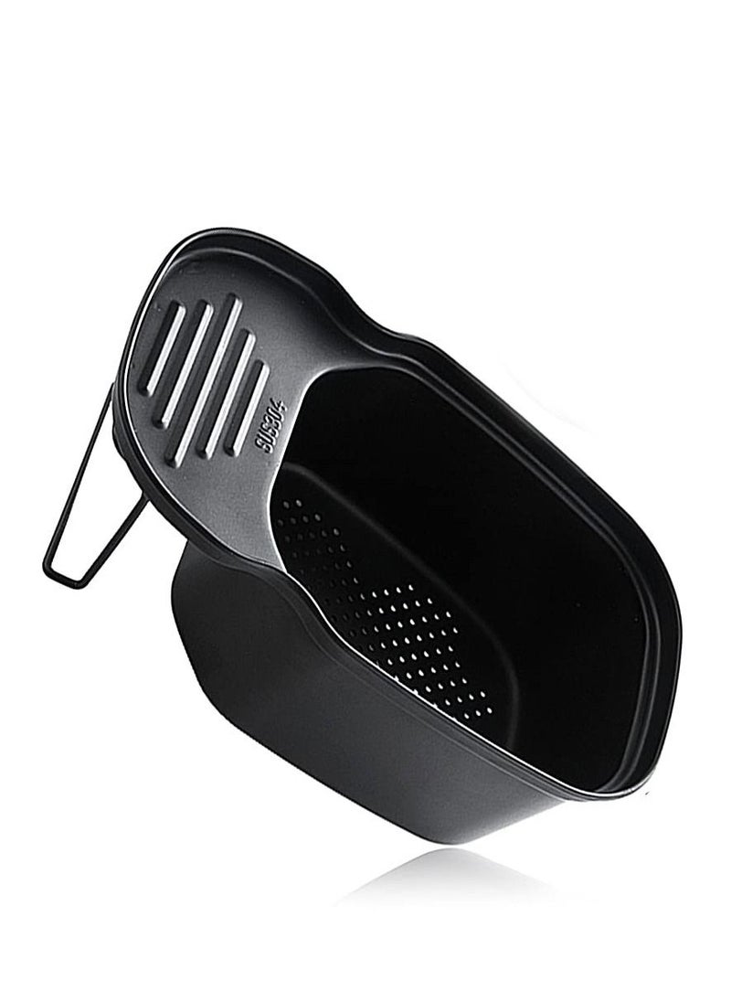 Excefore Sink Strainer Colander Drain Basket, Multifunction Saddle Leftover, Basket Space, for Kitchen Waste, Vegetable, Fruits, Black  - Image 1