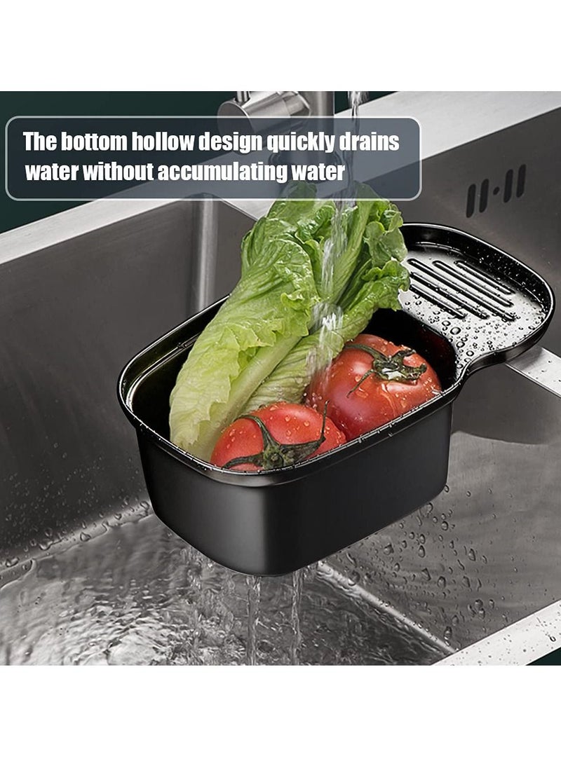 Excefore Sink Strainer Colander Drain Basket, Multifunction Saddle Leftover, Basket Space, for Kitchen Waste, Vegetable, Fruits, Black  - Image 5