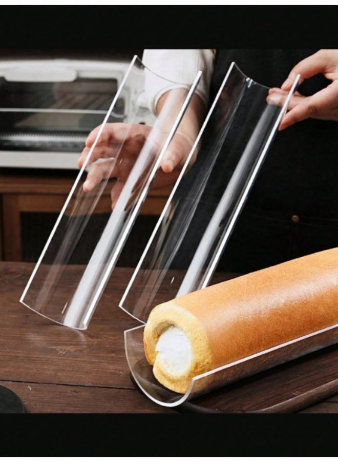 2/3 Pieces Acrylic Swiss Roll Cake Mold | Extra Thick Semi-circular Design | 30cm Long Baking Tool for Shaping Perfect Cake Rolls | Cake Tool for Family Dinner | Swiss Roll for Cake Parties and Events | Suitable for Weddings | Mother's Day, Father's Day, Birthdays, Parties and Necessary Occasions. - Image 5
