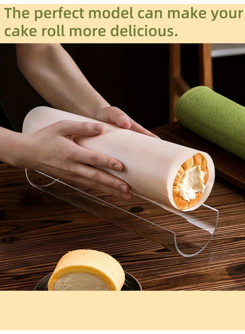 2/3 Pieces Acrylic Swiss Roll Cake Mold | Extra Thick Semi-circular Design | 30cm Long Baking Tool for Shaping Perfect Cake Rolls | Cake Tool for Family Dinner | Swiss Roll for Cake Parties and Events | Suitable for Weddings | Mother's Day, Father's Day, Birthdays, Parties and Necessary Occasions. - Image 3