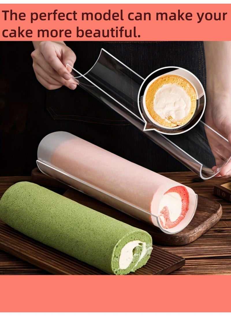 2/3 Pieces Acrylic Swiss Roll Cake Mold | Extra Thick Semi-circular Design | 30cm Long Baking Tool for Shaping Perfect Cake Rolls | Cake Tool for Family Dinner | Swiss Roll for Cake Parties and Events | Suitable for Weddings | Mother's Day, Father's Day, Birthdays, Parties and Necessary Occasions. - Image 1