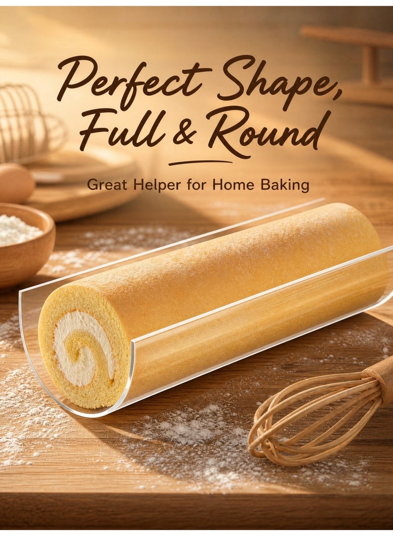 2/3 Pieces Acrylic Swiss Roll Cake Mold | Extra Thick Semi-circular Design | 30cm Long Baking Tool for Shaping Perfect Cake Rolls | Cake Tool for Family Dinner | Swiss Roll for Cake Parties and Events | Suitable for Weddings | Mother's Day, Father's Day, Birthdays, Parties and Necessary Occasions. - Image 1