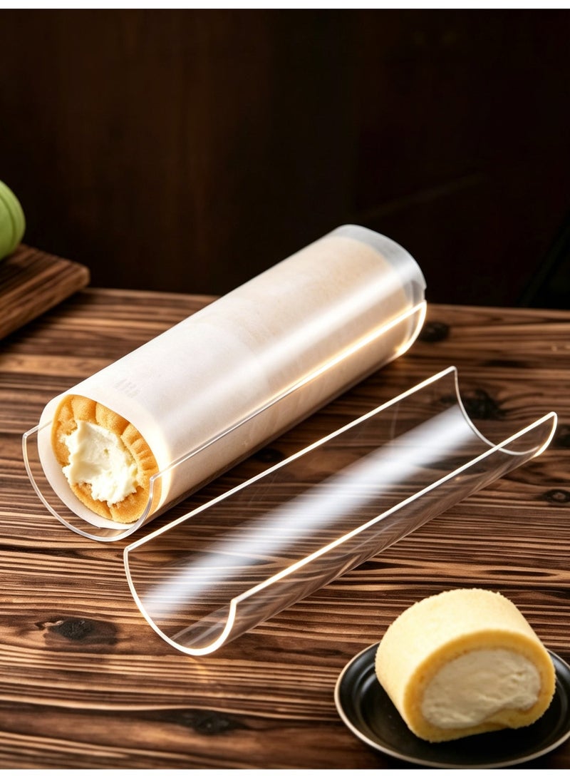 2/3 Pieces Acrylic Swiss Roll Cake Mold | Extra Thick Semi-circular Design | 30cm Long Baking Tool for Shaping Perfect Cake Rolls | Cake Tool for Family Dinner | Swiss Roll for Cake Parties and Events | Suitable for Weddings | Mother's Day, Father's Day, Birthdays, Parties and Necessary Occasions. - Image 5