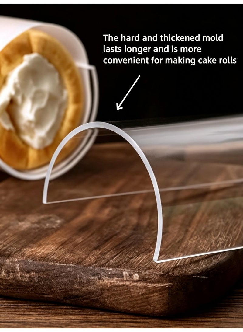 2/3 Pieces Acrylic Swiss Roll Cake Mold | Extra Thick Semi-circular Design | 30cm Long Baking Tool for Shaping Perfect Cake Rolls | Cake Tool for Family Dinner | Swiss Roll for Cake Parties and Events | Suitable for Weddings | Mother's Day, Father's Day, Birthdays, Parties and Necessary Occasions. - Image 4