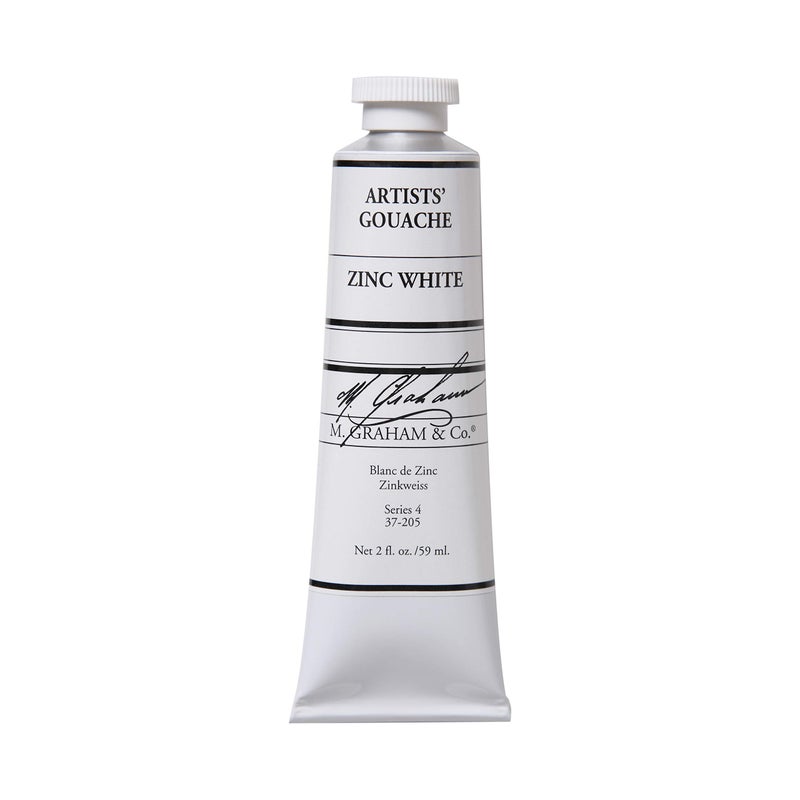 M. Graham & Co. M. Graham 2-Ounce Tube Gouache Paint, Zinc White