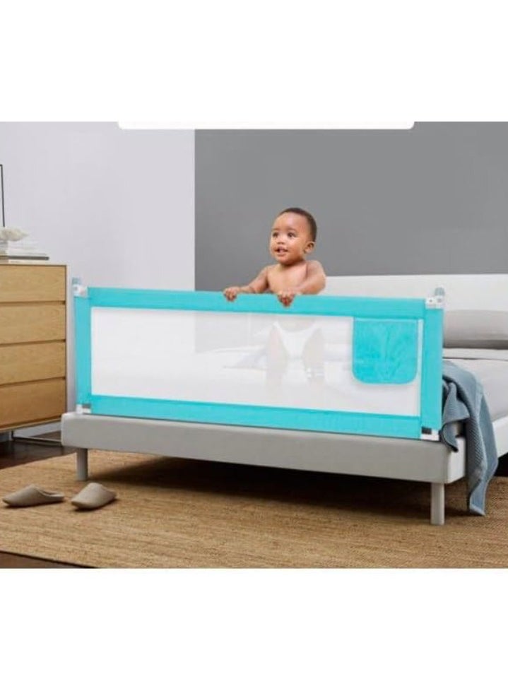 Generic Bed Rail Portable Safety Guard for Baby, Toddlers Protection Guardrail for Kids/Child, Vertical Lift,for Single Bed Double Bed (1 Side) Bed guard (Color : Blue, Size : 180cm) 