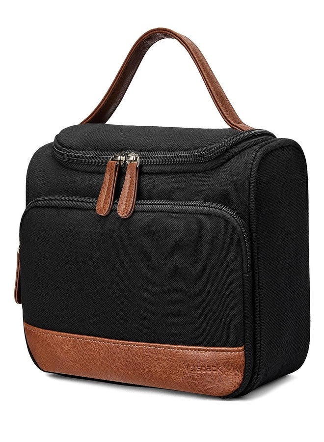 Vorspack Structured Canvas Travel Toiletry Bag for Men, Medium-Black - Image 1