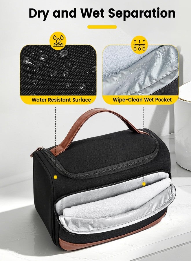 Vorspack Structured Canvas Travel Toiletry Bag for Men, Medium-Black - Image 5