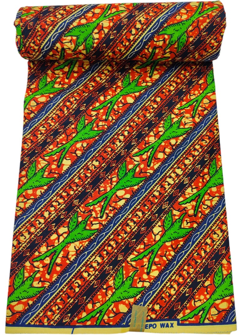 African Fabric 100% Cotton Ankara Print Fabric 6 Yards Best New Beautiful Design Multicolour Latest Fancy 297120 - Image 2