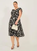 Styli black and white floral