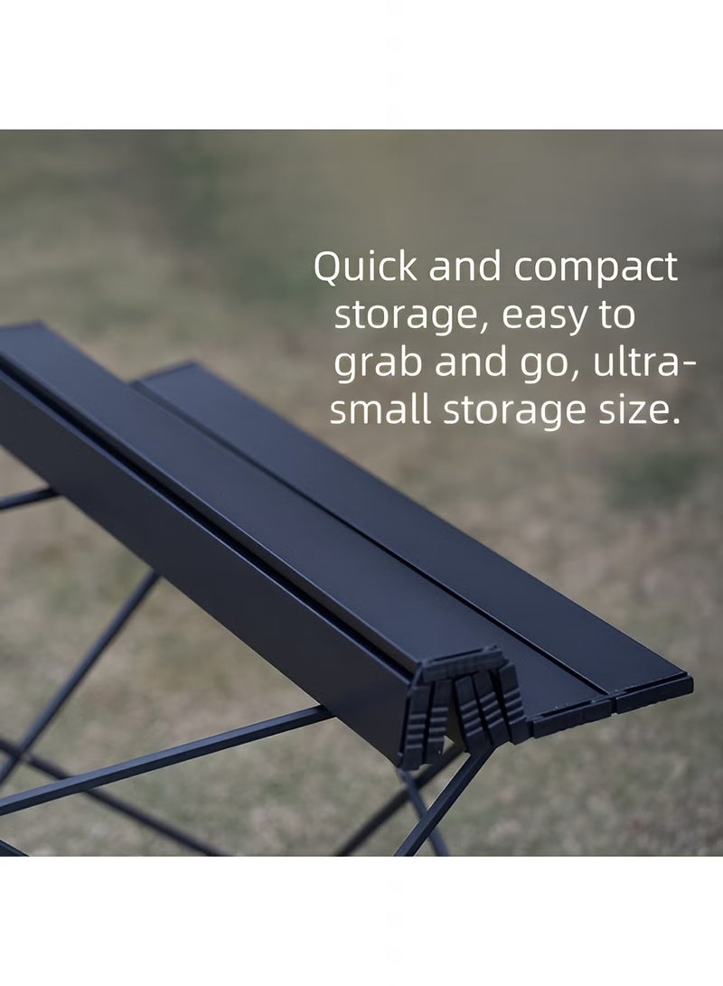 M-Smart 3-Piece Camping Set | Portable Folding Camping Table with Carrying Bag 40x35x29cm, with 2 Folding Chairs with Metal Frame and Armrests - Black - Image 5