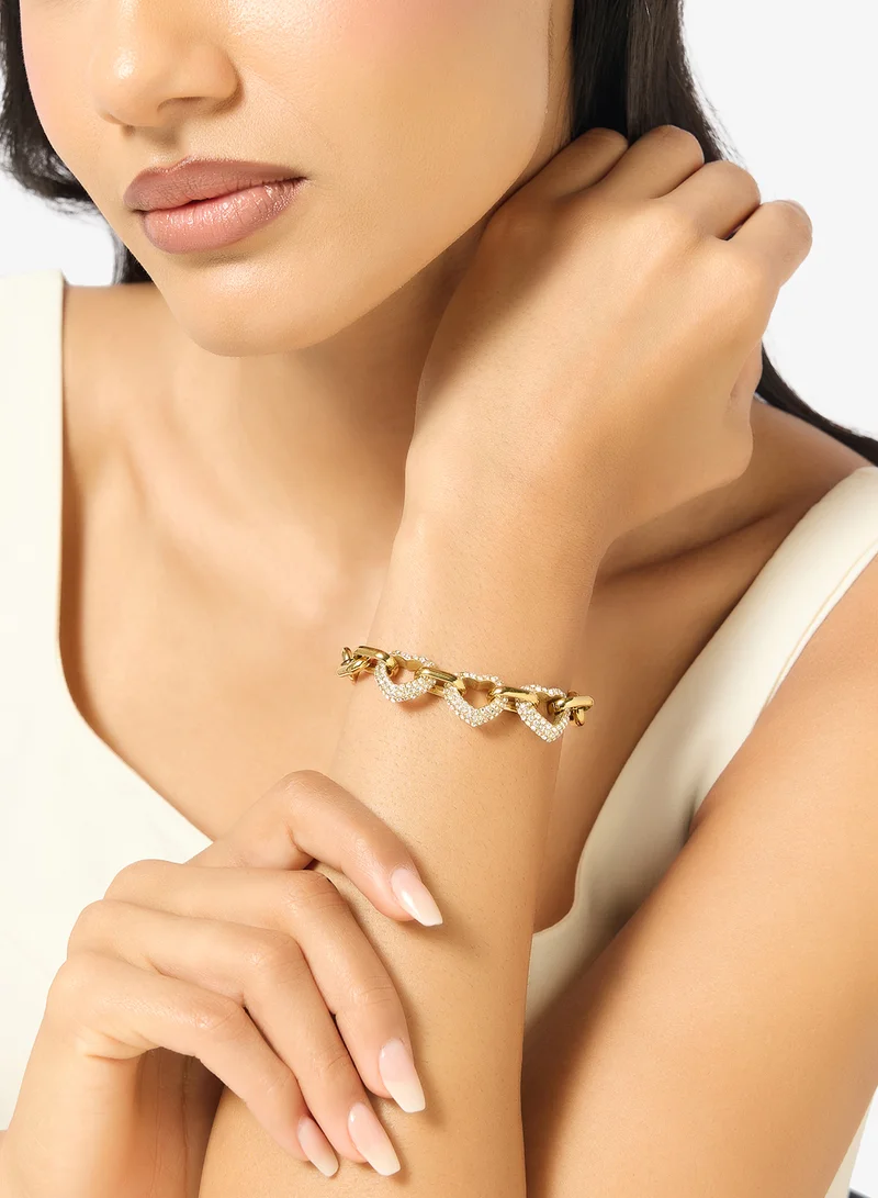 GUESS  Multi Pave Heart Chain Bracelet for Women | Best Price UAE