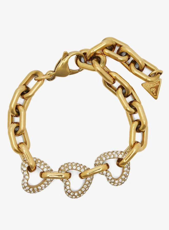Multi Pave Heart Chain Bracelet