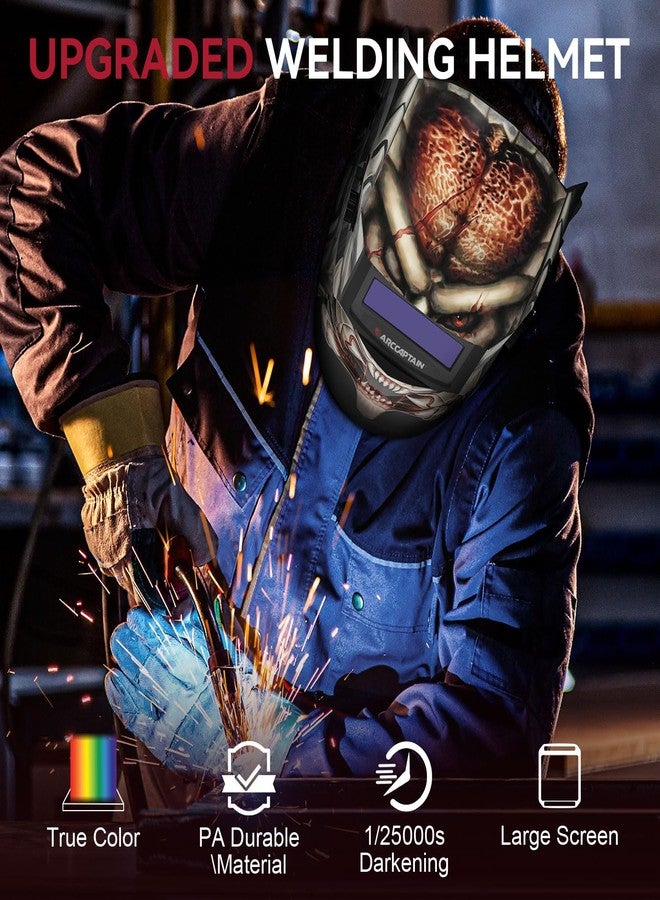 ARCCAPTAIN Welding Helmet Welding Mask Automatic Darkening for TIG Mig ARC, 1/1/1/1 Top Optical Clarity, Ultra Light Welding Helmet, Automatic Darkening - Image 4