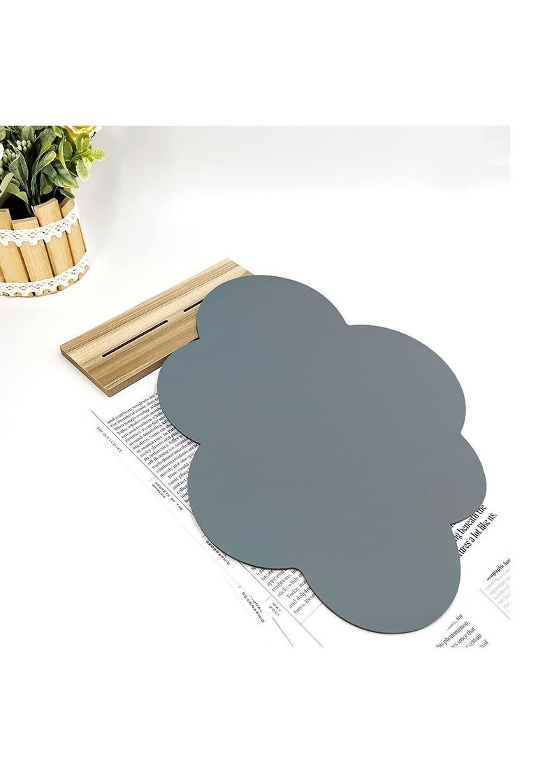 Captaintech Irregular Mirror Decorative Desk Tabletop Acrylic Mirror with Wooden Wall Mount Frameless Makeup Mirror Odd Shaped Mirror for Living Room Bedroom Entryway Bathroom Home Decor - Image 3