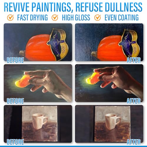 MCTRHG Gloss Varnish for Acrylic Painting, Artist's Acrylic Varnish, Non-Yellowing, Non-Toxic, Anti-Crazing, High Gloss Finish, for Artwork, Acrylics Paint, Suitable for Pro Artists, Hobby Painter - Image 3