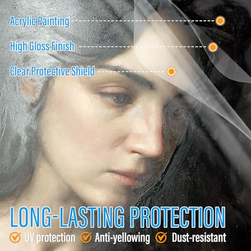 MCTRHG Gloss Varnish for Acrylic Painting, Artist's Acrylic Varnish, Non-Yellowing, Non-Toxic, Anti-Crazing, High Gloss Finish, for Artwork, Acrylics Paint, Suitable for Pro Artists, Hobby Painter - Image 4