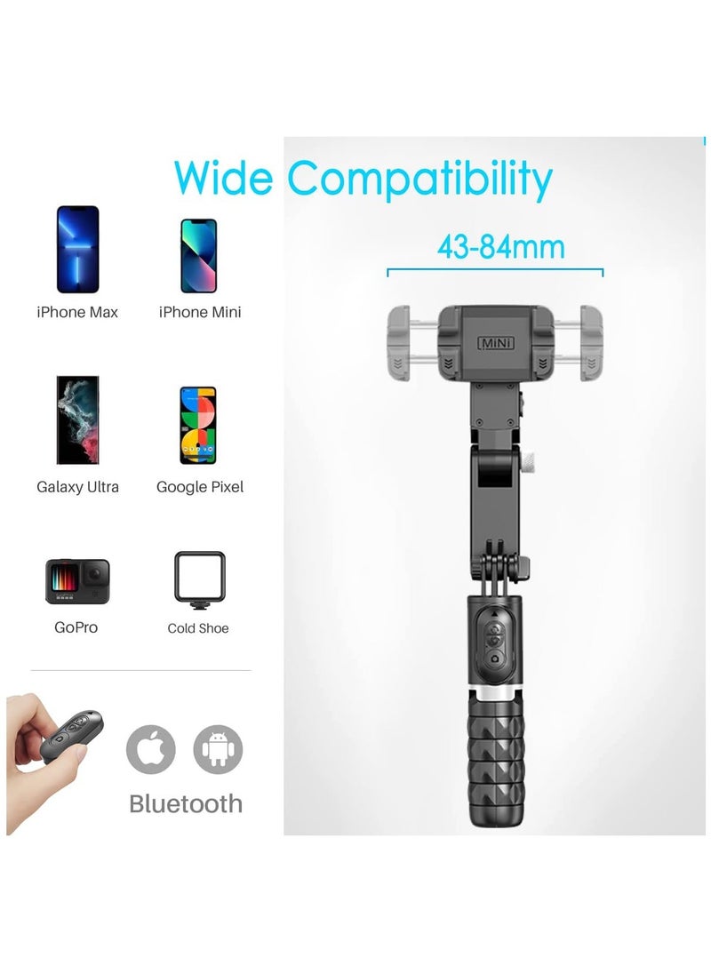 Selfie Stick Gimbal Stabilizer Light Weight Auto Balance 1-Axis Stabilizer for Smartphones with 360° Face Tracking Tiktok Vlog Youtuber Live Video Recording