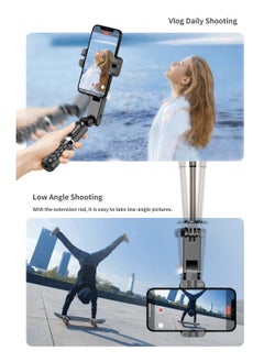 Furtey Selfie Stick Gimbal Stabilizer Light Weight Auto Balance 1-Axis Stabilizer for Smartphones with 360° Face Tracking Tiktok Vlog Youtuber Live Video Recording  - Image 2