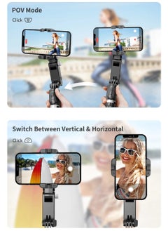Furtey Selfie Stick Gimbal Stabilizer Light Weight Auto Balance 1-Axis Stabilizer for Smartphones with 360° Face Tracking Tiktok Vlog Youtuber Live Video Recording  - Image 3