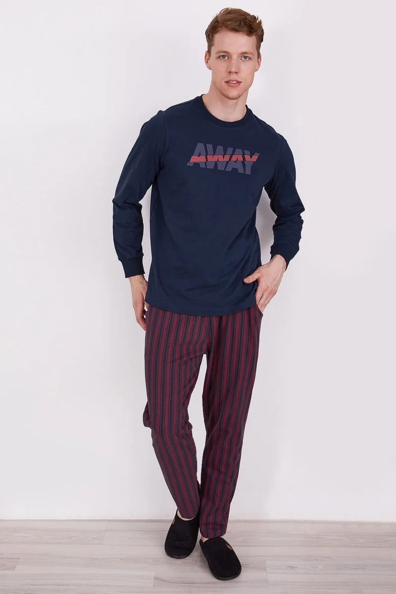 ارنيتا Away Blue Men's Long Sleeve Pajama Set