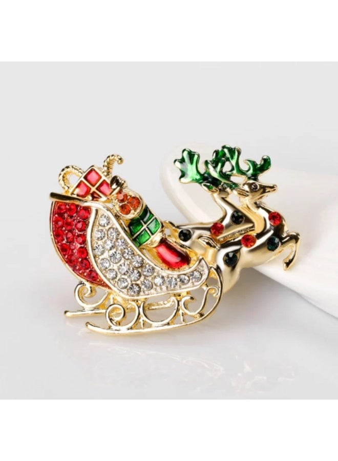 Christmas Brooch Pin Christmas Tree Deer Wreath Bell Snowflake Festive Holiday Decoration Set Family Gift Costume Jewelry Set Brooches - Image 4