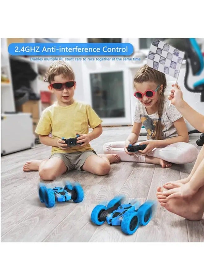 أبيكس ألعاب سيارات RC، سيارة حركات بهلوانية بتحكم عن بعد، تقلب بزاوية 360 درجة، دوارة على الوجهين، زرقاء - Image 2