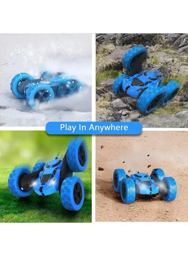 أبيكس ألعاب سيارات RC، سيارة حركات بهلوانية بتحكم عن بعد، تقلب بزاوية 360 درجة، دوارة على الوجهين، زرقاء - Image 4