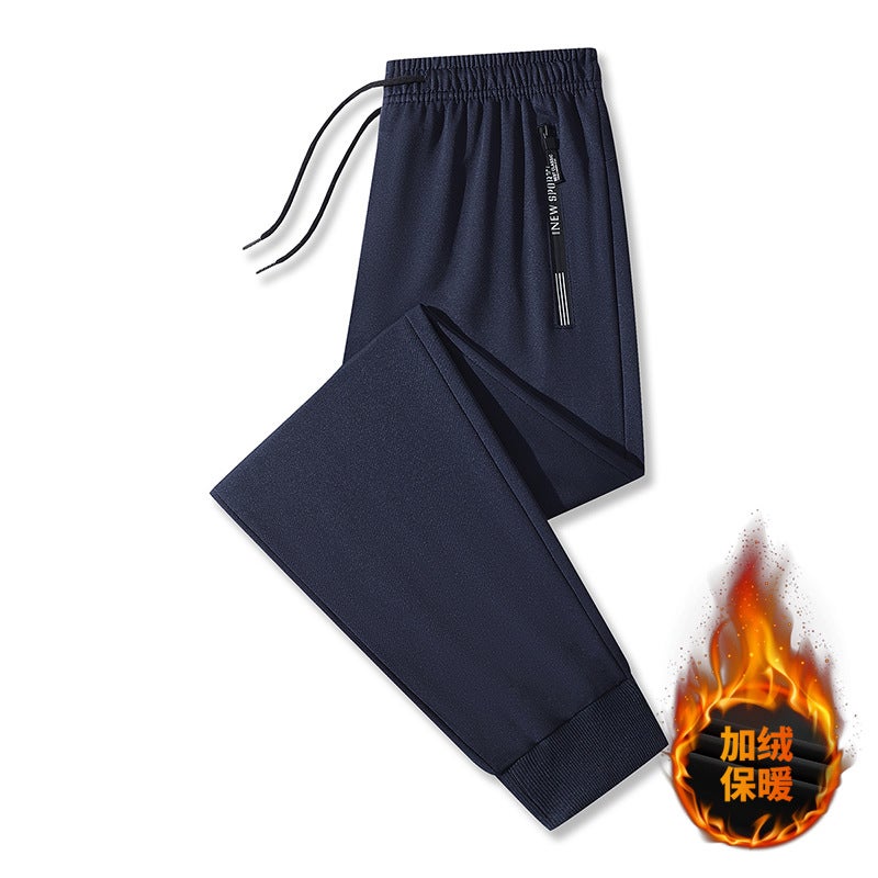 Men'S Winter Fleece Sweatpants Loose Straight Men'S Sports Pants Large Size Casual Trousers Leggings Men'S - Image 1