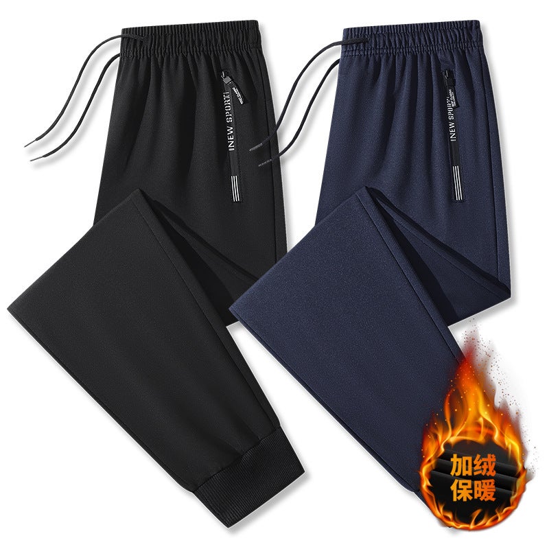 Men'S Winter Fleece Sweatpants Loose Straight Men'S Sports Pants Large Size Casual Trousers Leggings Men'S - Image 4