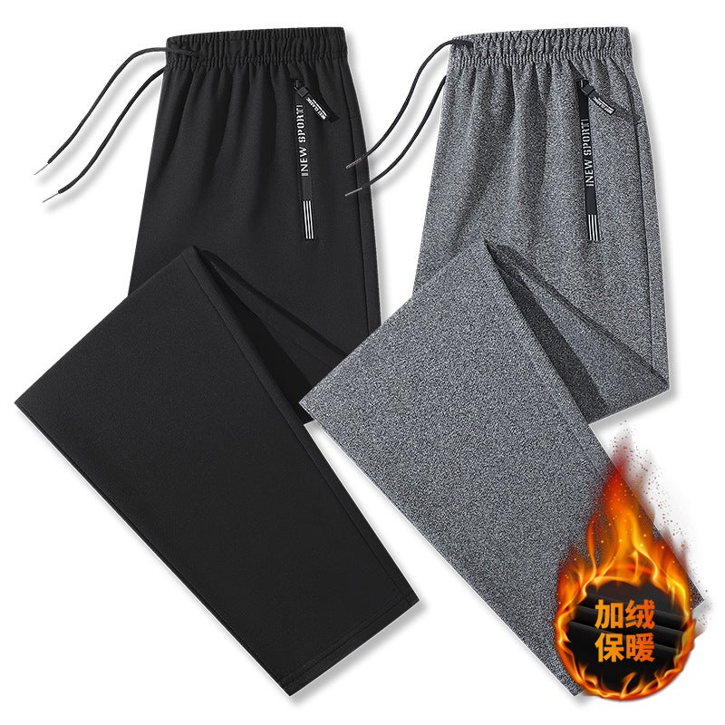 Men'S Winter Fleece Sweatpants Loose Straight Men'S Sports Pants Large Size Casual Trousers Leggings Men'S - Image 2