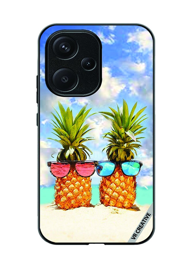 VR CREATIVE Protective Case Cover For Xiaomi Redmi 13R Pineapple Design Multicolour - Image 1
