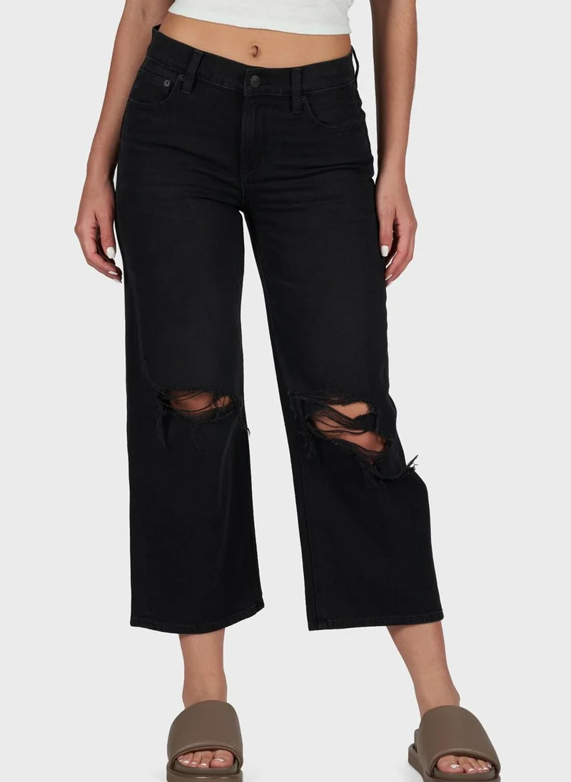 American Eagle Wide Leg Ripped Jeans