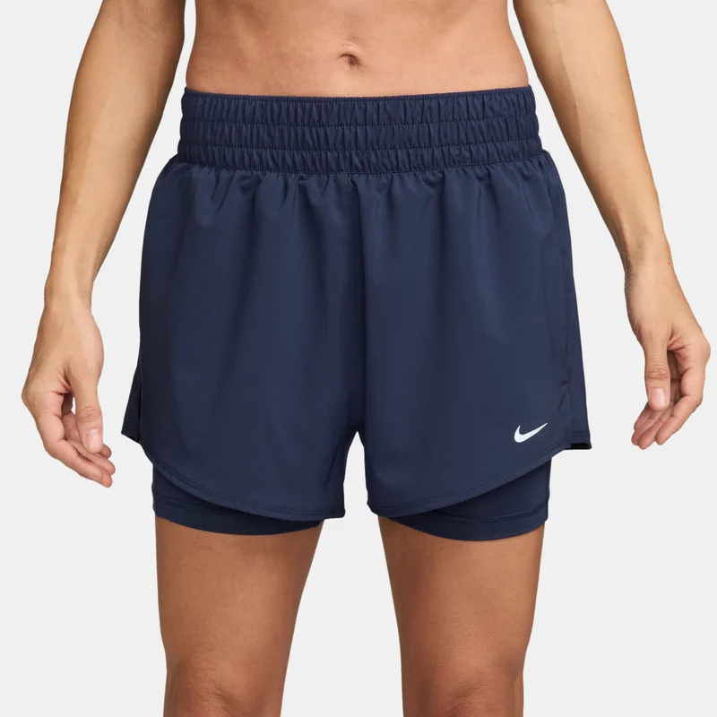 Nike Blue Women's Dri-FIT One High-Waisted 2-in-1 Shorts for Women | Best Price UAE