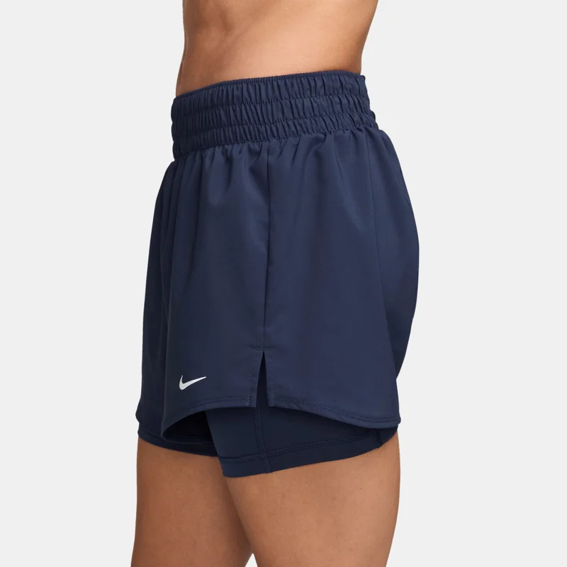 Nike Blue Women's Dri-FIT One High-Waisted 2-in-1 Shorts for Women | Best Price UAE