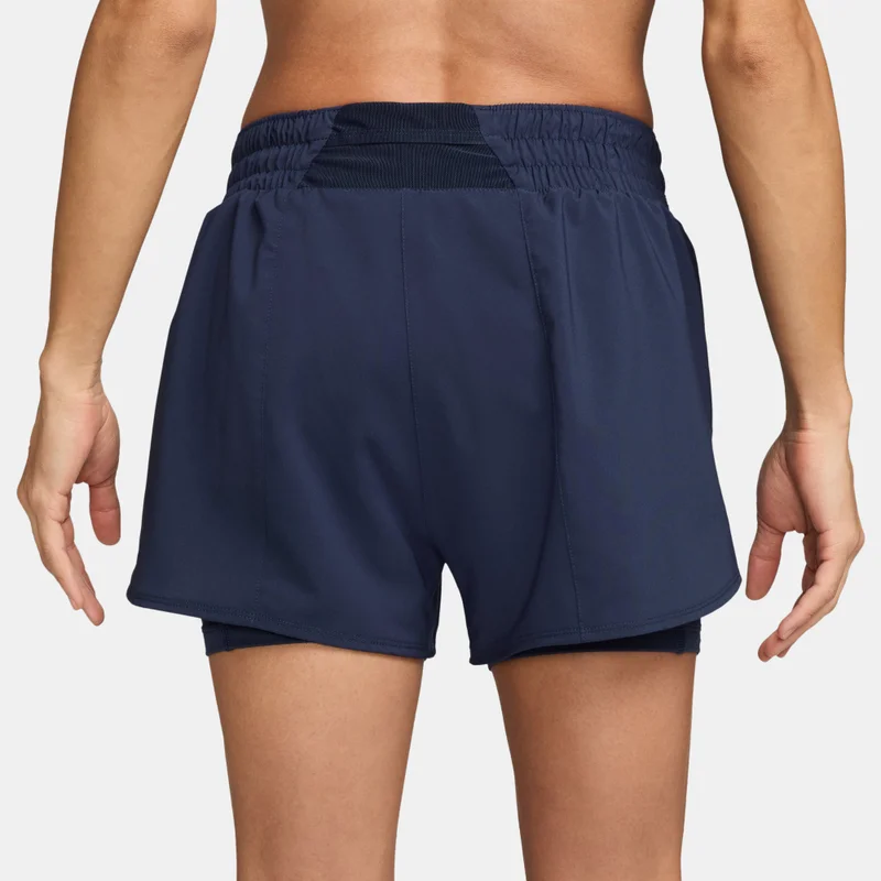 Nike Blue Women's Dri-FIT One High-Waisted 2-in-1 Shorts for Women | Best Price UAE
