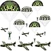 Jerify 12 Pcs Parachute Toys and Camouflage Foam Airplanes Set Parachute Army Men Toys for Kids Army Hand Throwing and Foam Glider for Boys Gifts Outdoor Party Favors Camouflage - Image 2
