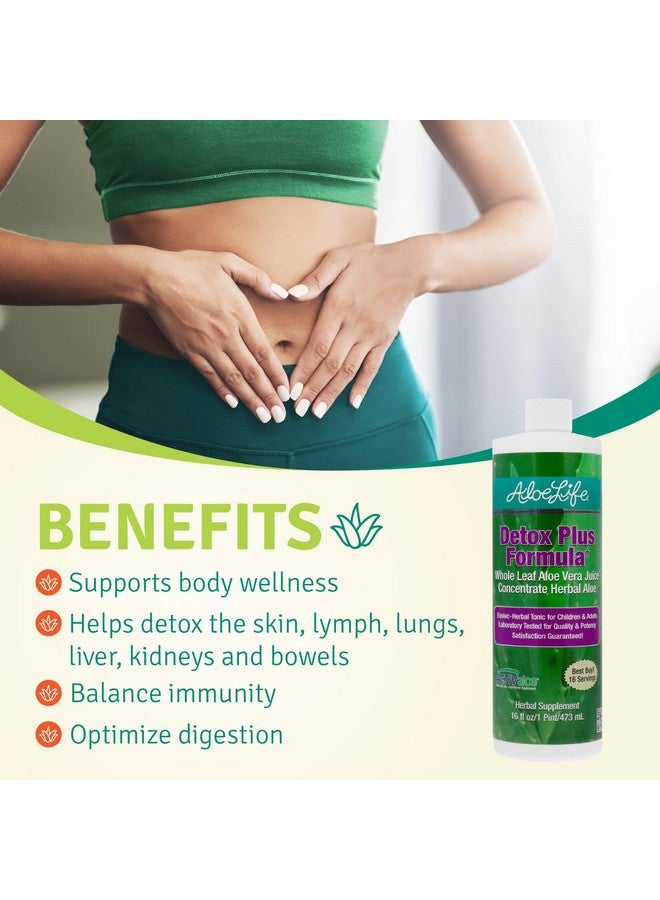 Aloe Life Detox Plus Formula Aloebased Detox Supplement Aloe Vera Juice Cleanse Promotes Healthier Digestion Concentrated Herbal Tonic Gut Health Detox For General Wellness (Lemon Lime 16Oz.) - Image 4