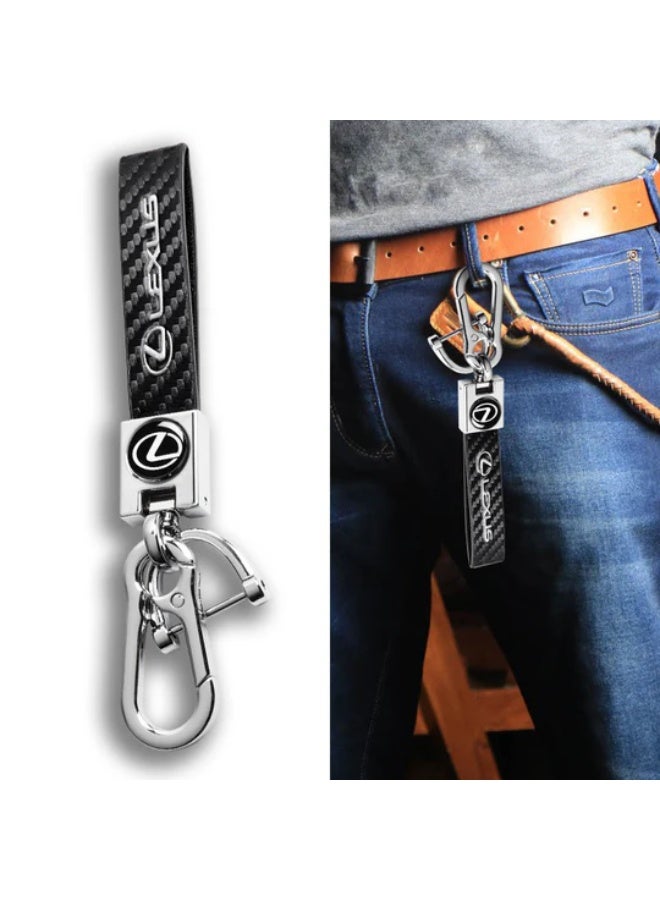 LEXUS Carabiner Keychain, Universal Heavy Duty Woven Handmade Leather Key Chain for Men and Women - Image 4