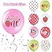 Charnoel 36 Pcs Strawberry Balloons 12 in Sweet One Balloons Latex Pink Red White Green Clear with Polka Dot for Girls First Birthday Party Berry First Birthday Baby Shower Summer Garden Party Decor - Image 2