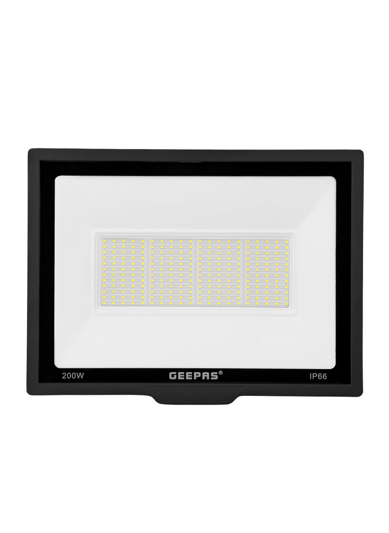 GEEPAS Geepas 200 W LED Flood Light GESL55121,1800 Lumens and 6500 K Color Temperature| 80% Energy Efficient LED Light, Perfect for Outdoor Spaces, Sports Arenas, Parking Lot, Etc.| 2 Year Warranty Black  - Image 4