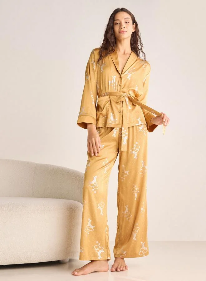 سبلاش فيڤ طقم بيجامة فيسكوز بطبعة فويل