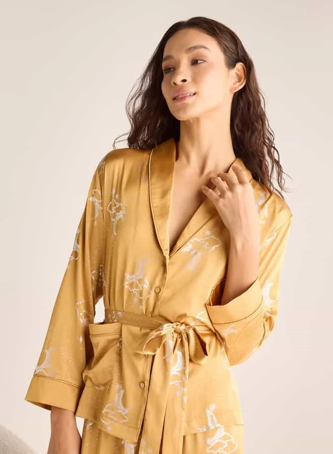 Splash FAV Foil Print Viscose Pyjama Set