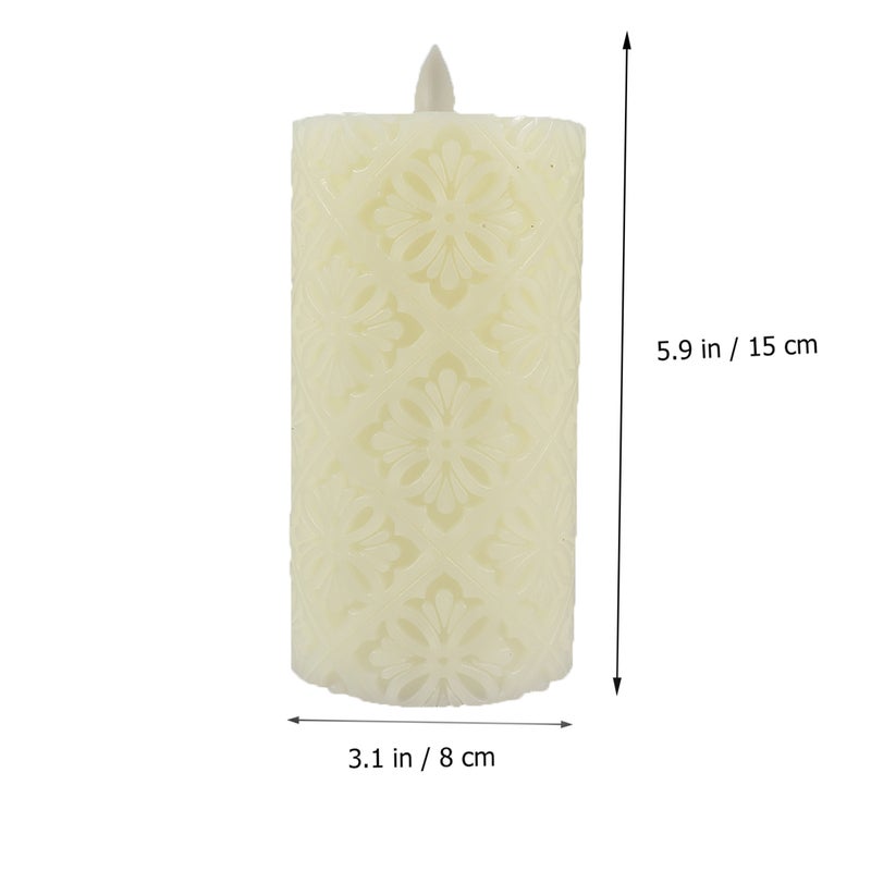 Hollow Flower Pattern Candles Flameless Flickering Electric Candle Lights with without Batteries for Festival Party Decoration 15cm Height - Image 5