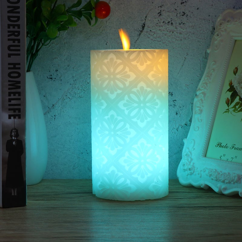 Hollow Flower Pattern Candles Flameless Flickering Electric Candle Lights with without Batteries for Festival Party Decoration 15cm Height - Image 1