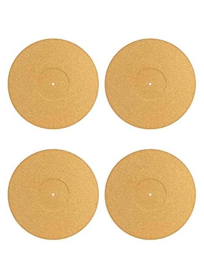 Arabest Turntable Cork Platter Mat, 4 Pack 3mm Anti-Static Cork Turntable Slipmat, for Vinyl Record Players, Cleaner Audio Output, High-Fidelity Audiophile Acoustic Sound Support  - Image 2