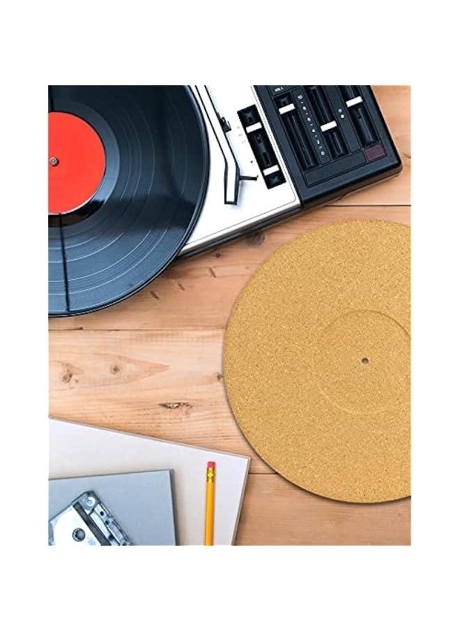 Arabest Turntable Cork Platter Mat, 4 Pack 3mm Anti-Static Cork Turntable Slipmat, for Vinyl Record Players, Cleaner Audio Output, High-Fidelity Audiophile Acoustic Sound Support  - Image 3