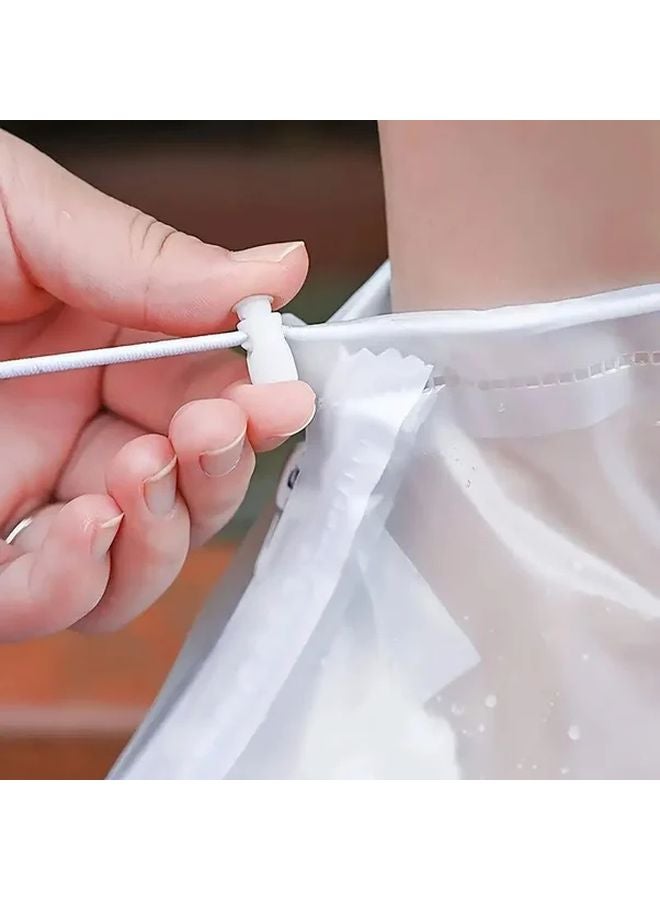 أغطية الأحذية البيضاء القابلة لإعادة الاستخدام والمقاومة للماء، واقيات المطر من PVC المضادة للانزلاق للرجال والنساء - Image 5