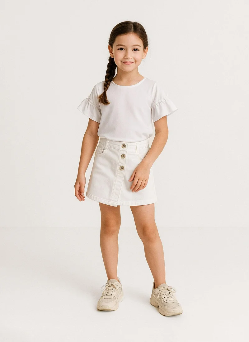 MINOTI Girls Mini Skirt with Buttons Smart Casual Everyday Wear