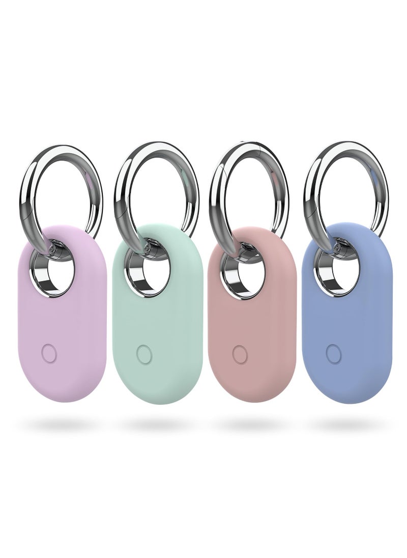 KASTWAVE 4 Pack Smarttag2 Holder Compatible with Samsung Galaxy SmartTag2, Soft Silicone Case All-Round Protection Against Scratch and Drop, with Keychain Suitable for Keys, Bags, Luggage, and Valuables  - Image 1